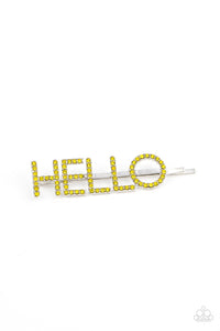 Hello There Yellow Hair Clip - Jewelry by Bretta