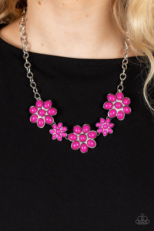  Flamboyantly Flowering Pink Necklace - Jewelry by Bretta