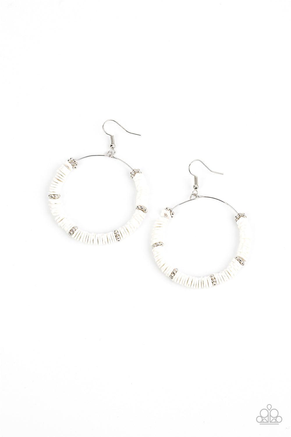 Loudly Layered White Earrings - Jewelry by Bretta