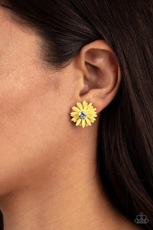 Sunshiny DAIS-y Yellow Earrings - Jewelry by Bretta