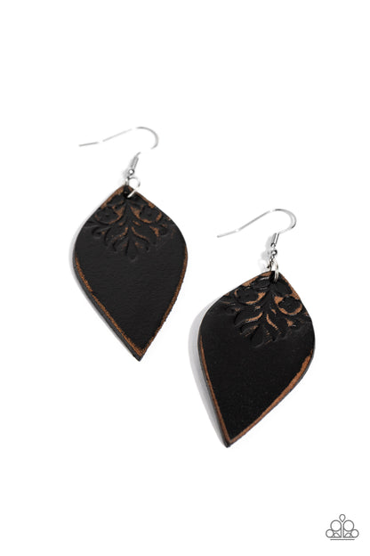 Naturally Nostalgic Black Earrings - Jewelry by Bretta