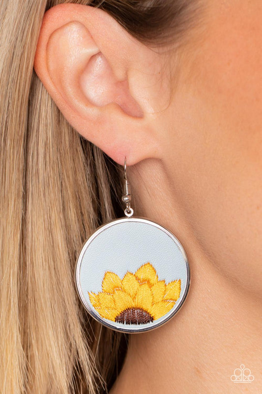 Sun-Kissed Sunflowers Blue Earrings - Jewelry by Bretta