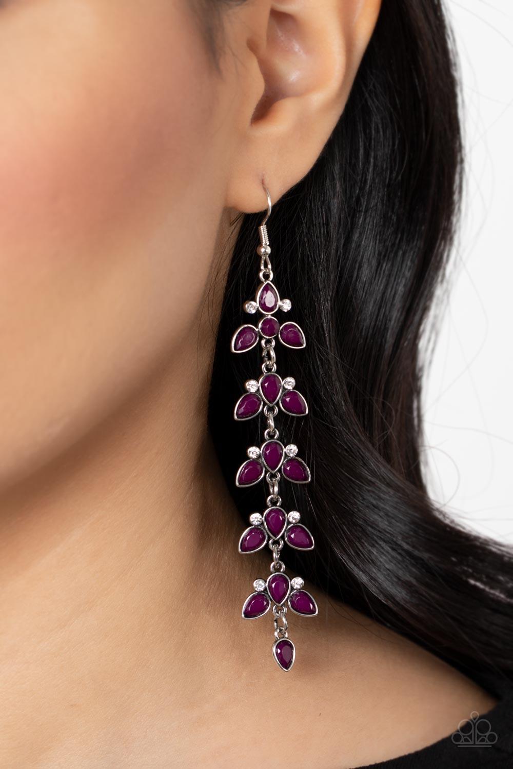 Fanciful Foliage Purple Earrings - Jewelry by Bretta