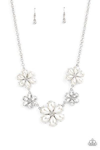Fiercely Flowering White Necklace - December Life Of The Party