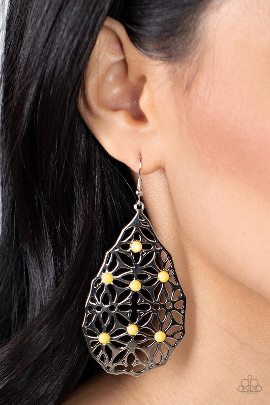 Delightfully Daisy Yellow Earrings - Jewelry by Bretta