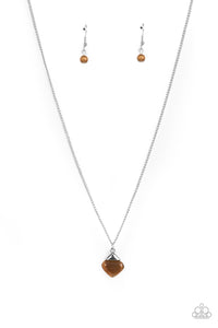Gracefully Gemstone Brown Necklace - Jewelry by Bretta