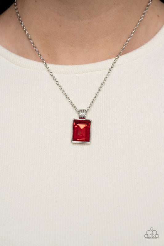 Understated Dazzle Red Necklace - Jewelry by Bretta