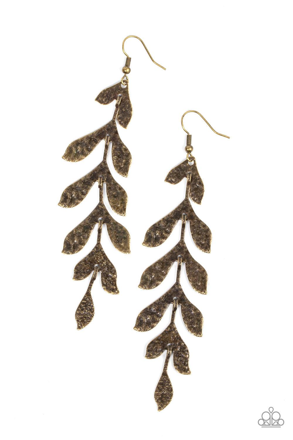 Lead From the FROND Brass Earrings - Jewelry by Bretta