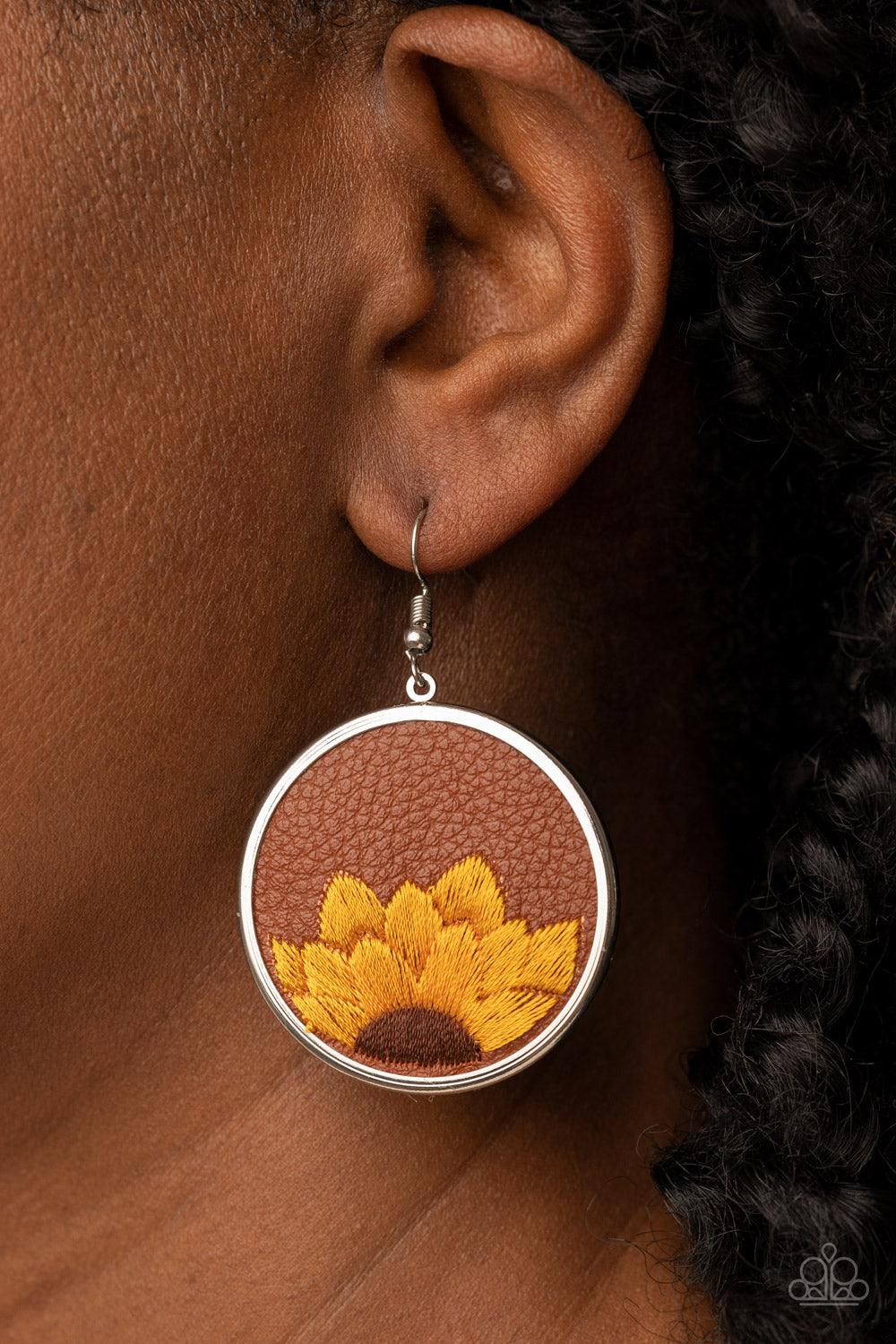 Sun-Kissed Sunflowers Brown Earrings - Jewelry by Bretta