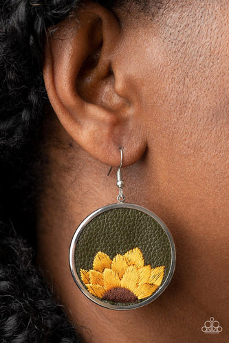 Sun-Kissed Sunflowers Green Earrings - Jewelry by Bretta