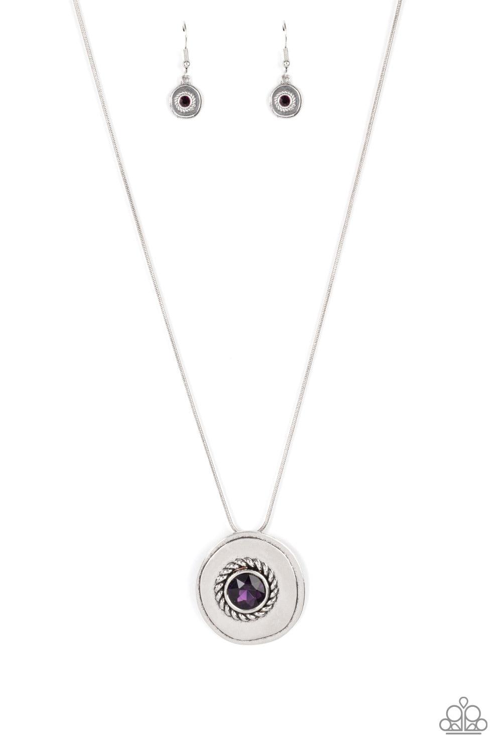 Make Me a MEDALLION-aire Purple Necklace - Jewelry by Bretta