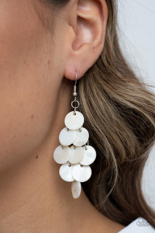 Tropical Tryst White Earrings - Jewelry by Bretta