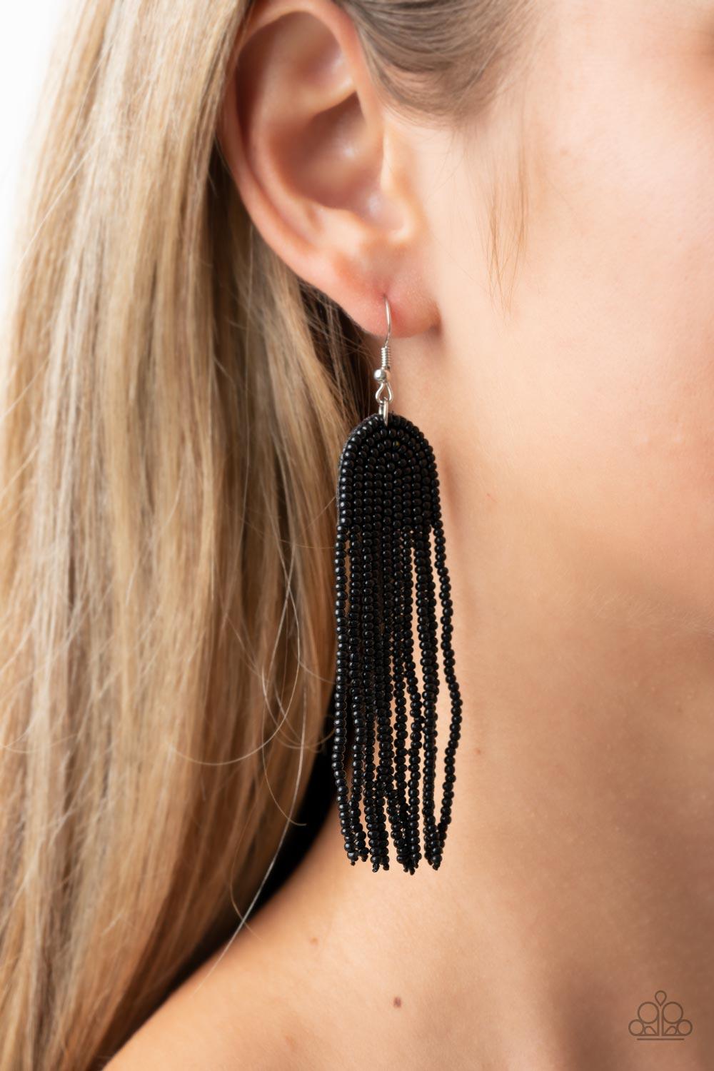 Right as RAINBOW Black Seed Bead Earrings - Jewelry by Bretta