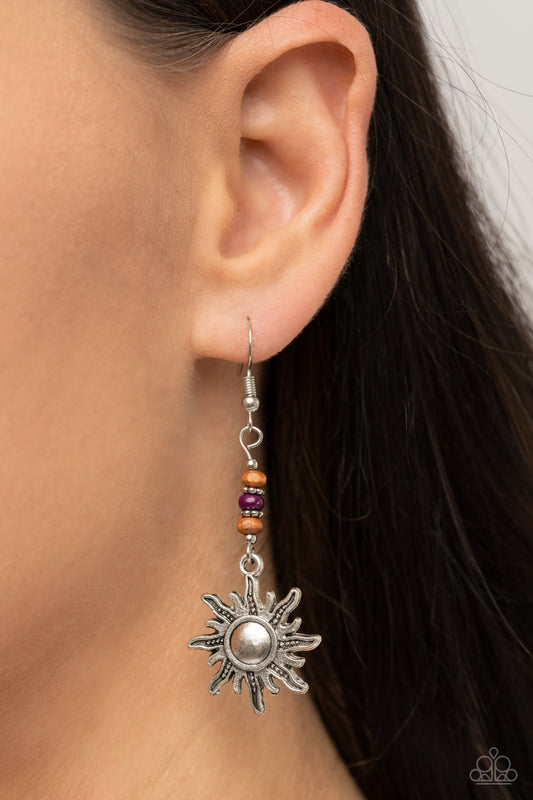 Sunshiny Days Purple Earrings - Jewelry by Bretta