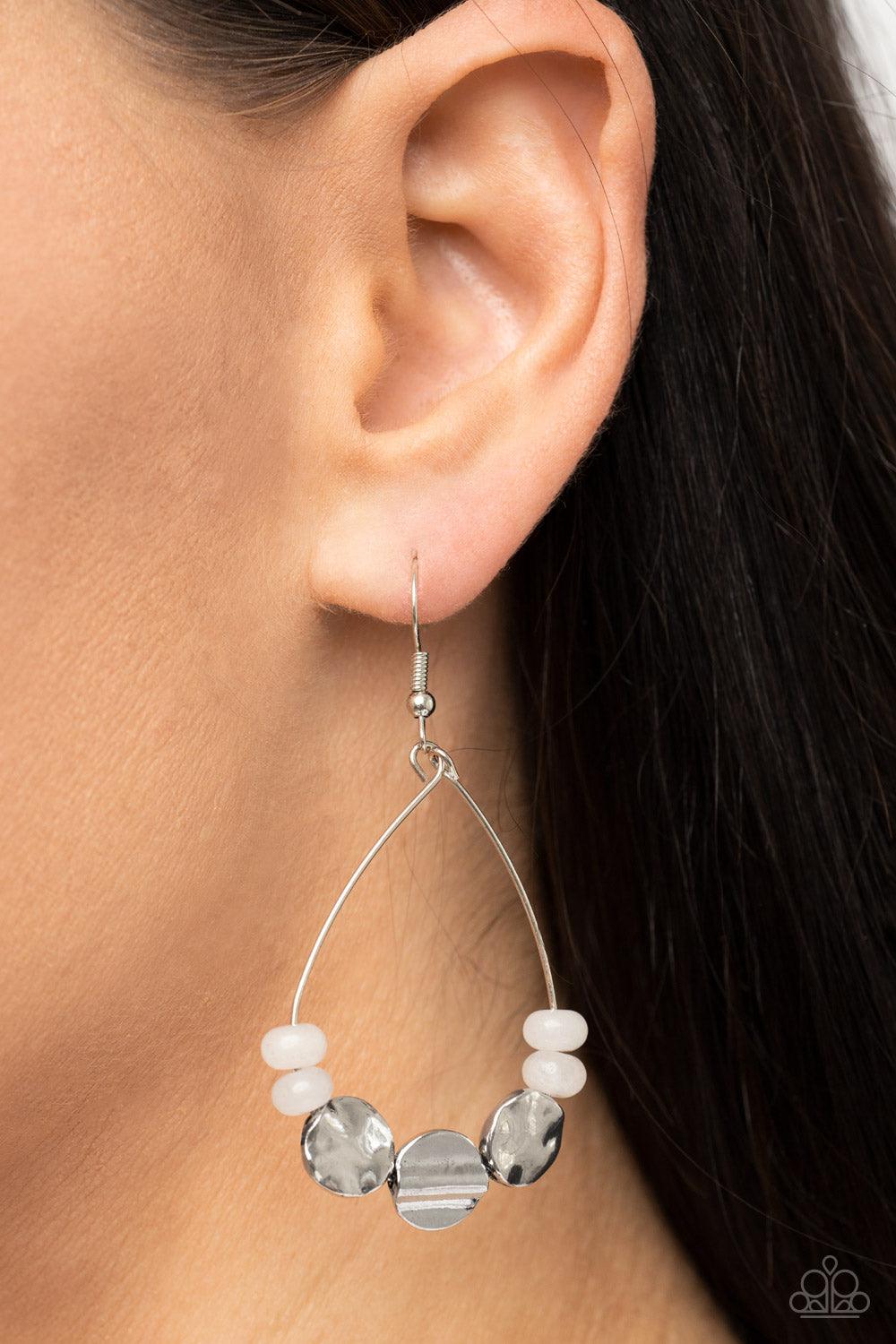Tigris Treasure White Earrings - Jewelry by Bretta
