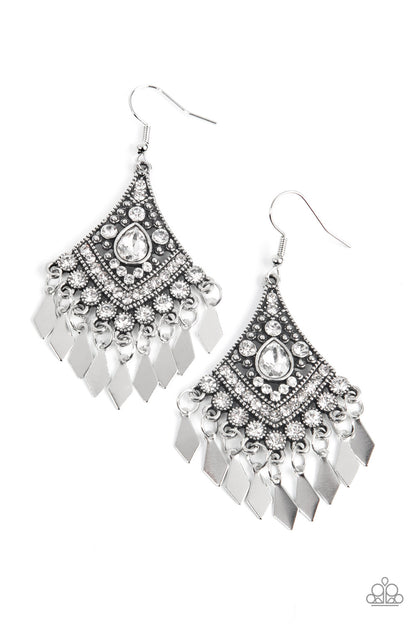 Indie Iridescence White Earrings - Jewelry by Bretta
