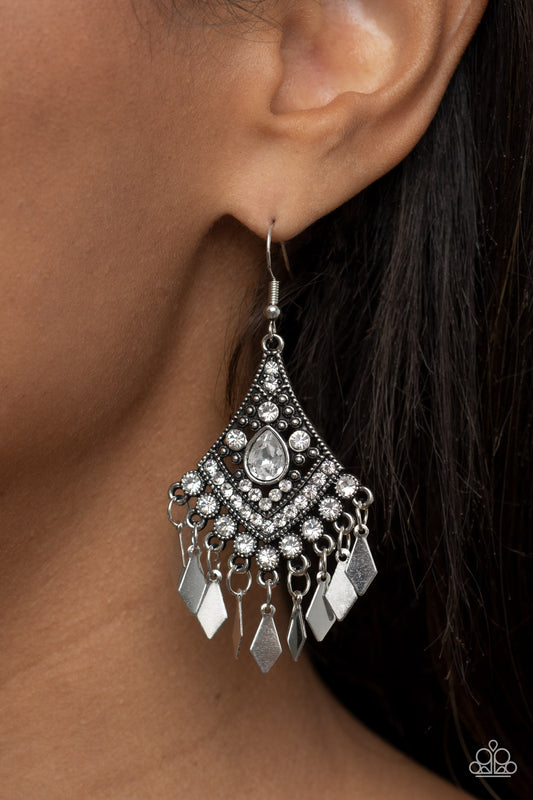 Indie Iridescence White Earrings - Jewelry by Bretta
