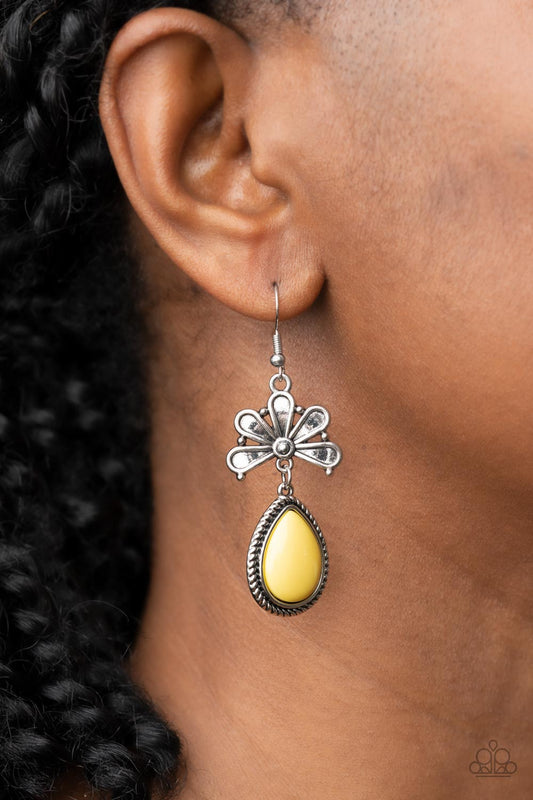 Brightly Blooming Yellow Earrings - Jewelry by Bretta