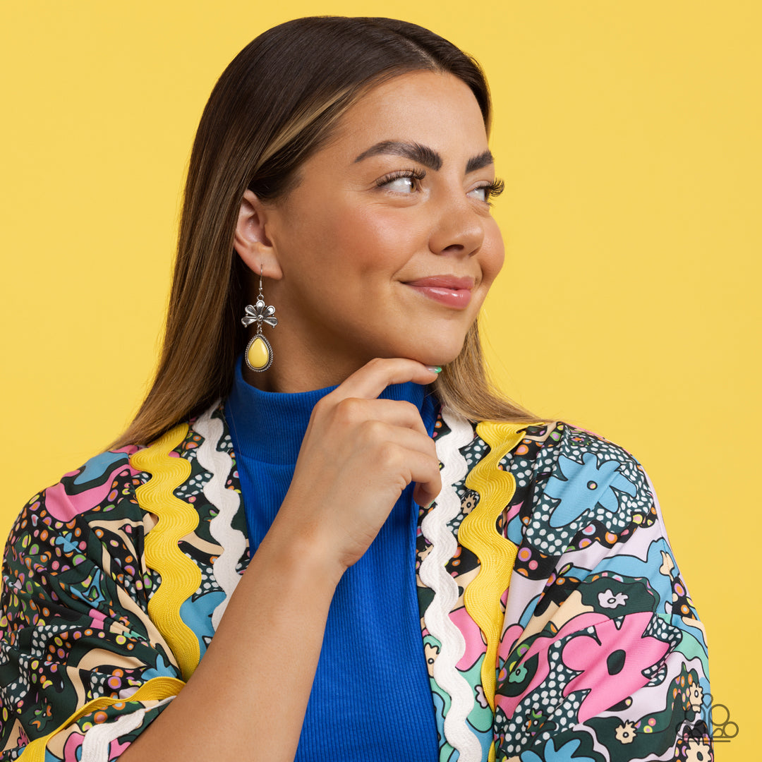 Brightly Blooming Yellow Earrings - Jewelry by Bretta