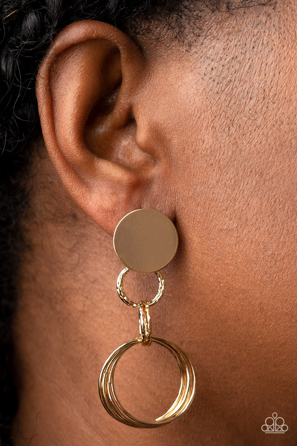 Industrialized Fashion Gold Earrings - Jewelry by Bretta