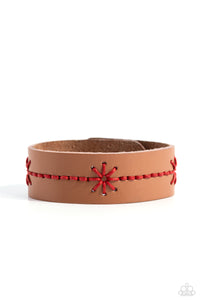 Cross-Stitched Gardens Red Urban Bracelet - Jewelry by Bretta