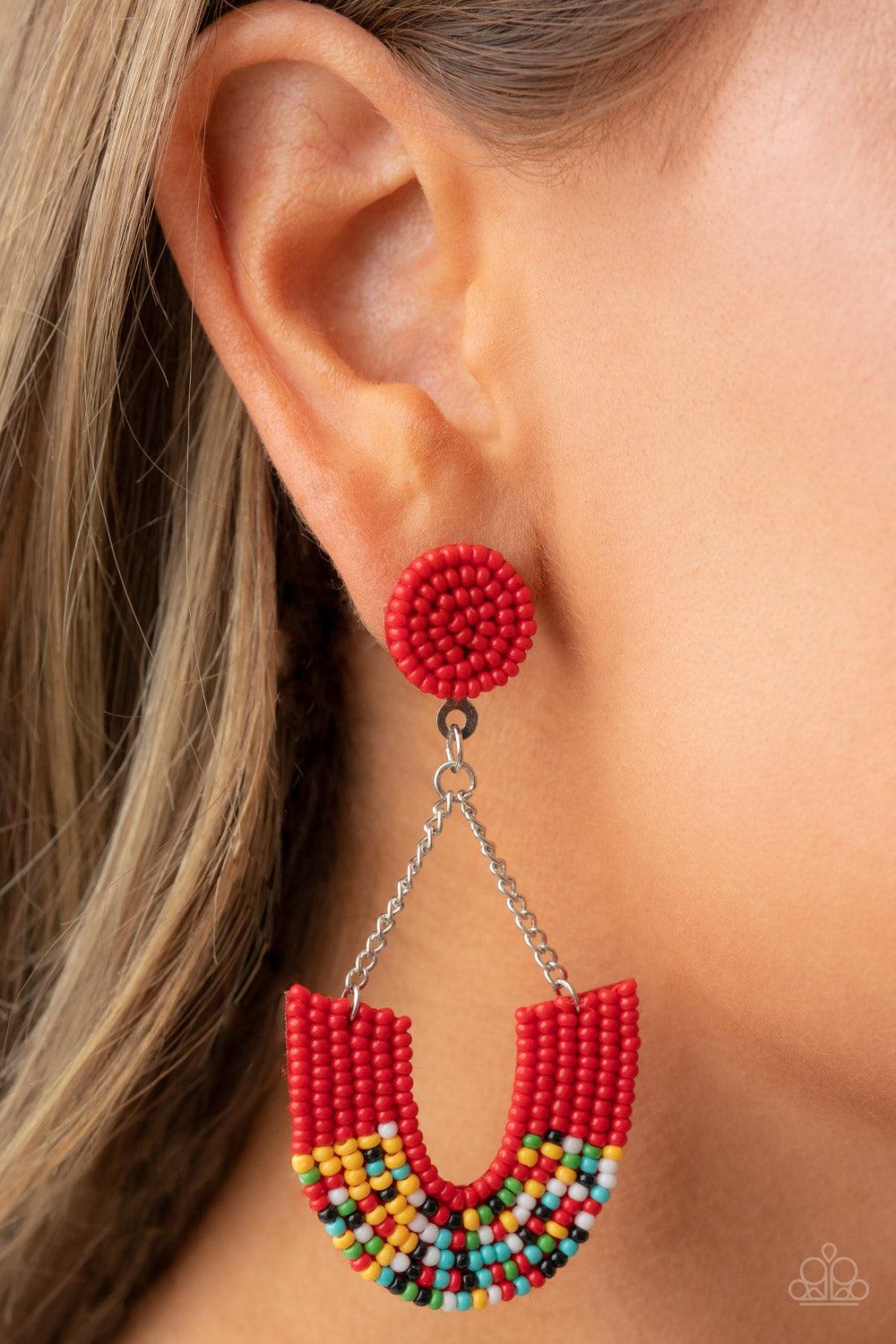 Make it RAINBOW Red Earrings - Jewelry by Bretta