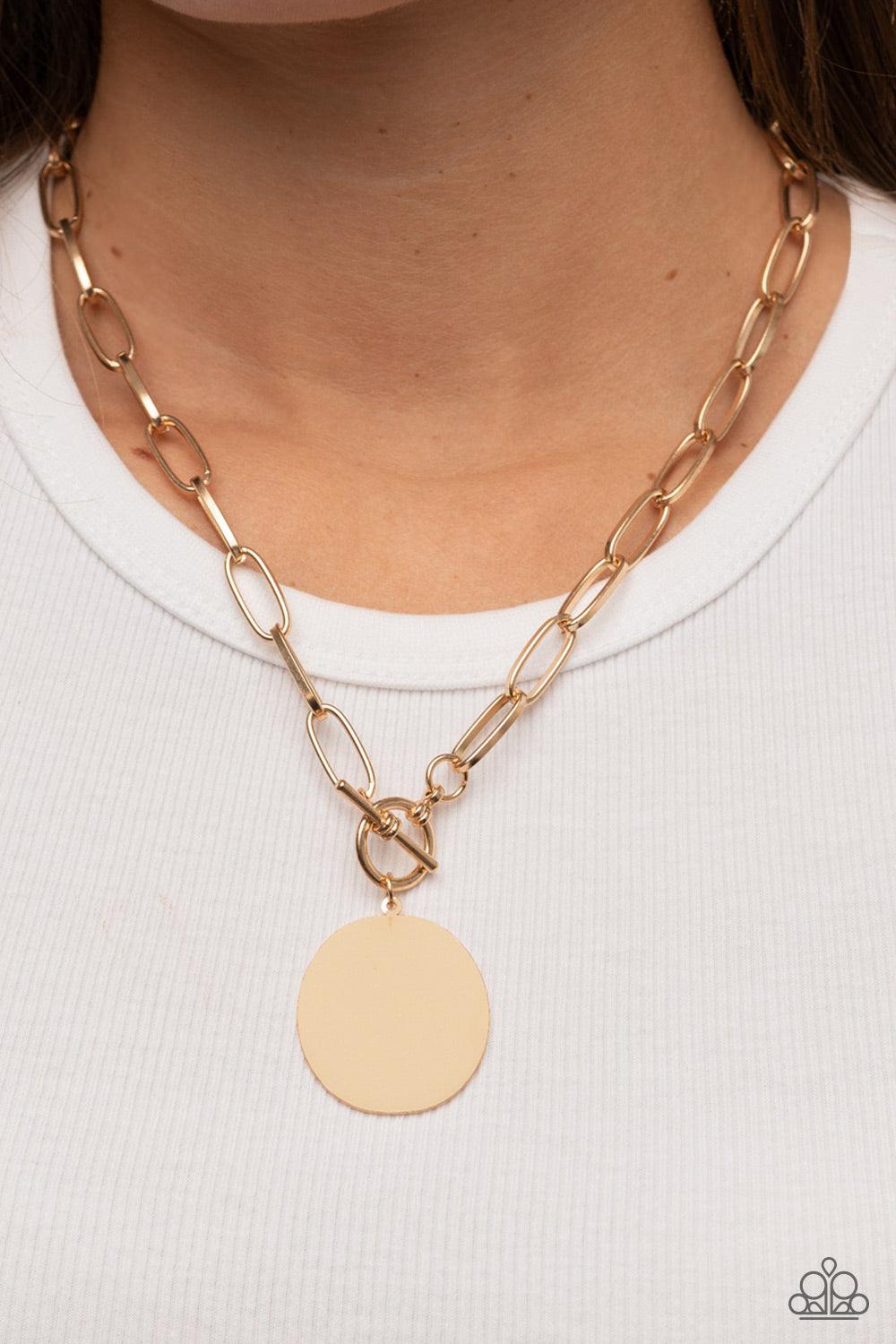 Tag Out Paparazzi Gold Necklace - Jewelry by Bretta