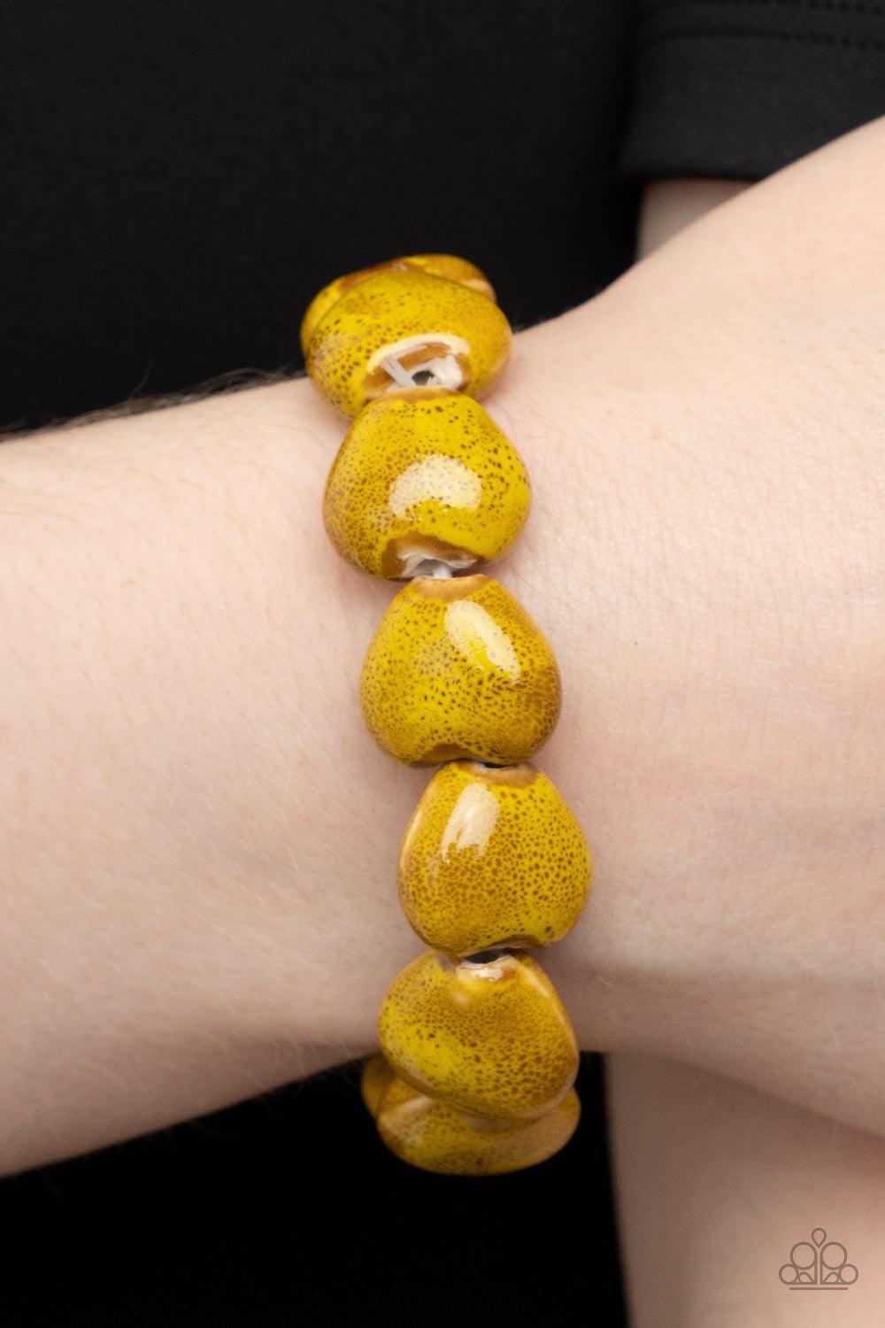 GLAZE a Trail Yellow Bracelet - Jewelry by Bretta