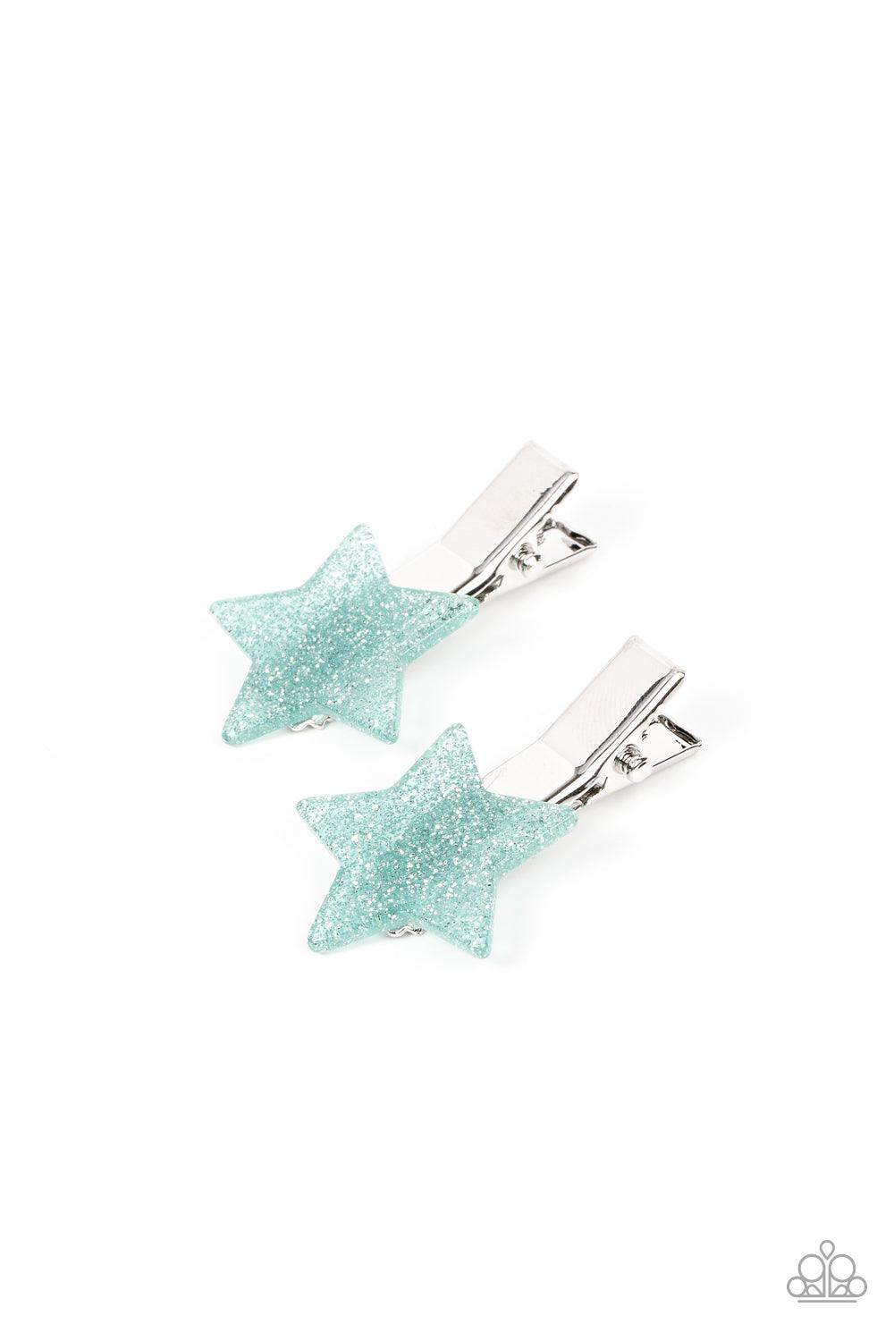 Sparkly Star Chart Blue Star Hair Clips - Jewelry by Bretta