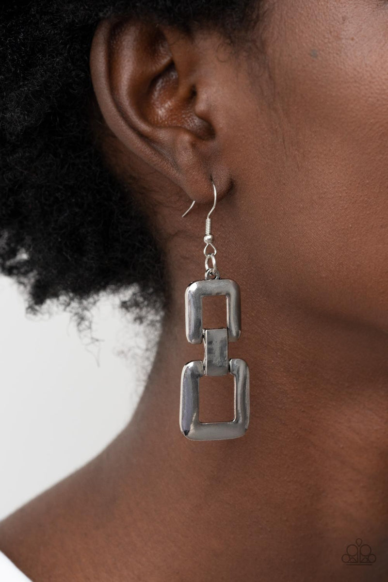 Buy HAUTE CURRY Pretty Silver Square Earrings With American Diamond |  Shoppers Stop