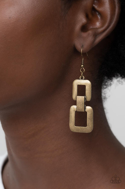 Public Square Brass Earrings - Jewelry by Bretta