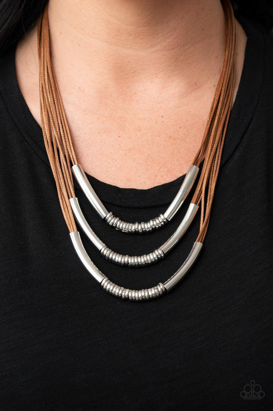 Mechanical Mania Brown Necklace - Jewelry by Bretta