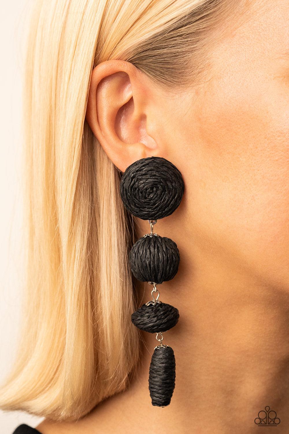 Twine Tango Black Earrings - Jewelry by Bretta