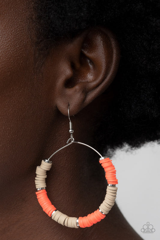 Skillfully Stacked Orange Earrings - Jewelry by Bretta