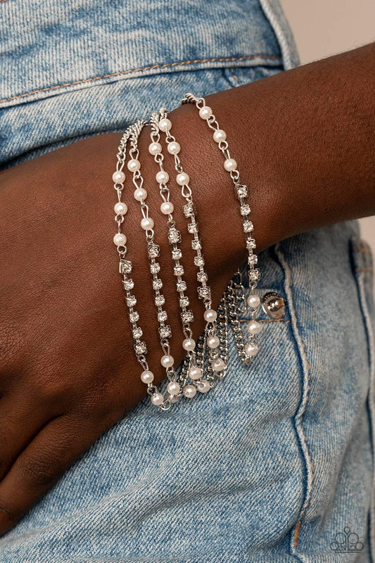 Experienced in Elegance White Bracelet - Jewelry by Bretta