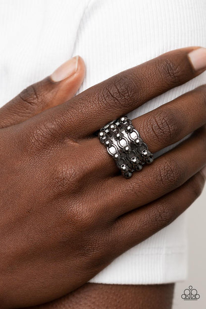 Dauntless Demeanor Black Ring - Jewelry by Bretta