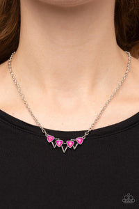 Pyramid Prowl Pink Necklace- Jewelry by Bretta