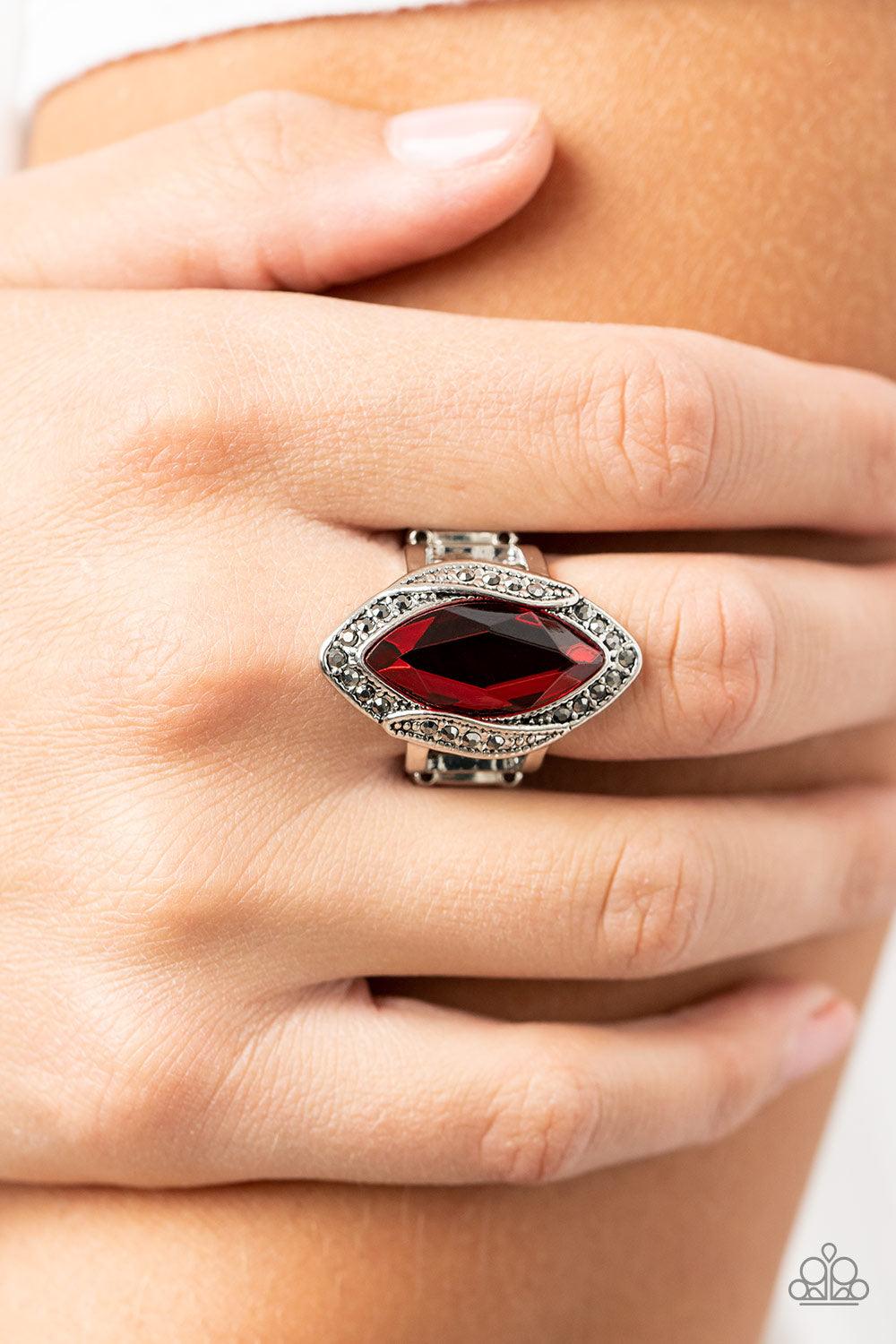Let Me Take a REIGN Check Red Ring - Jewelry by Bretta
