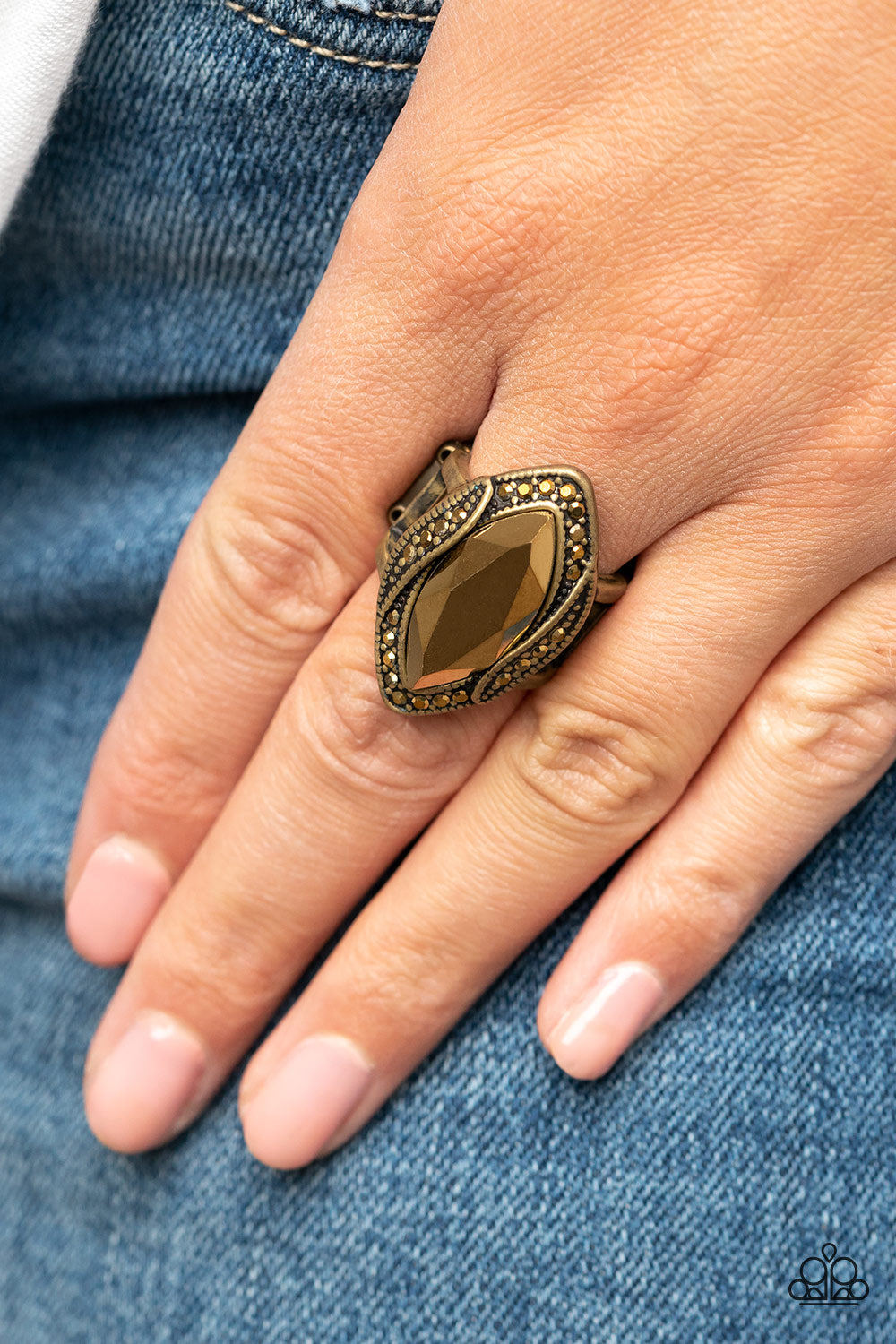 Let Me Take a REIGN Check Brass Ring - Jewelry by Bretta