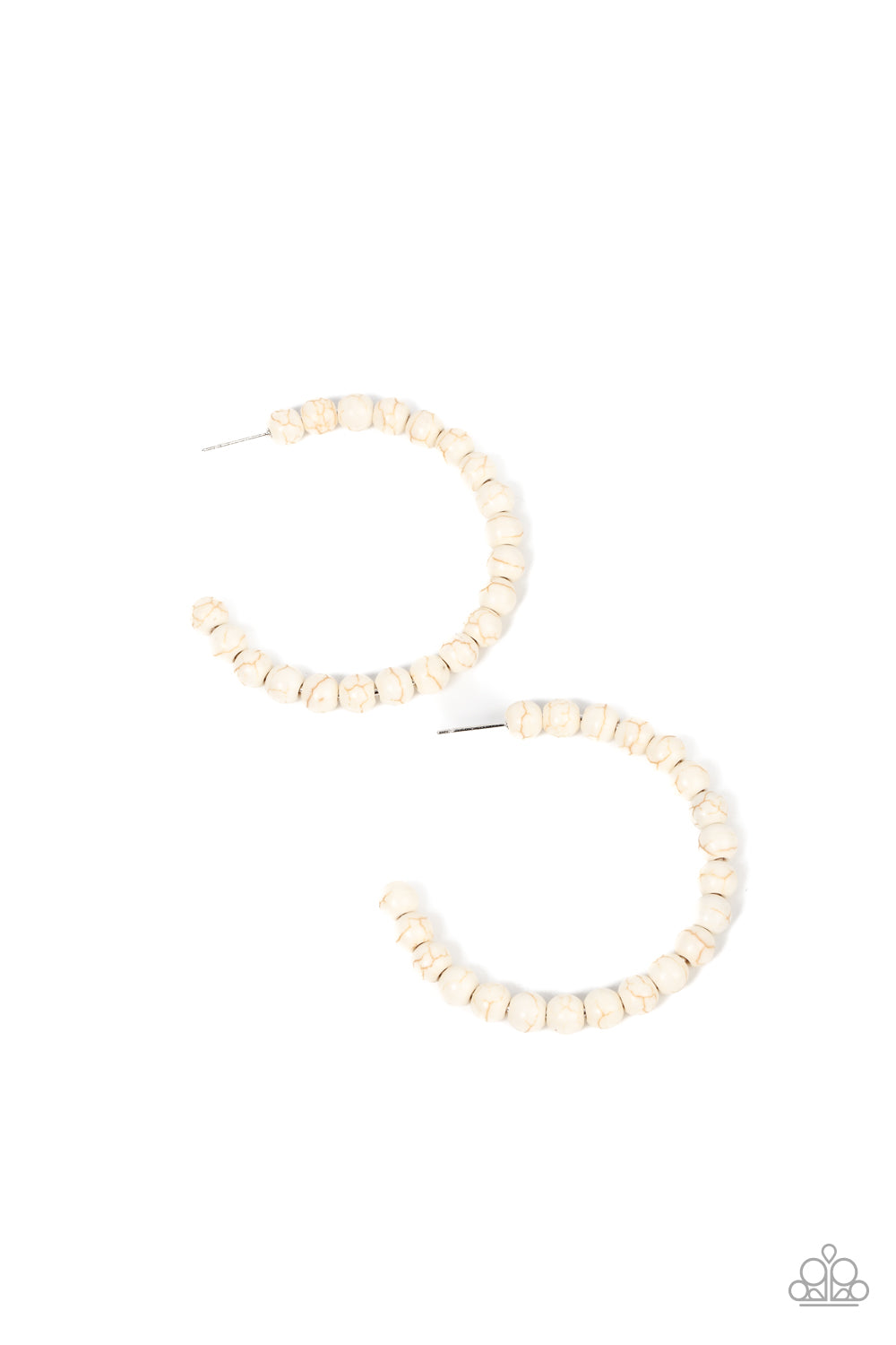 Rural Retrograde White Hoop Earrings - Jewelry by Bretta