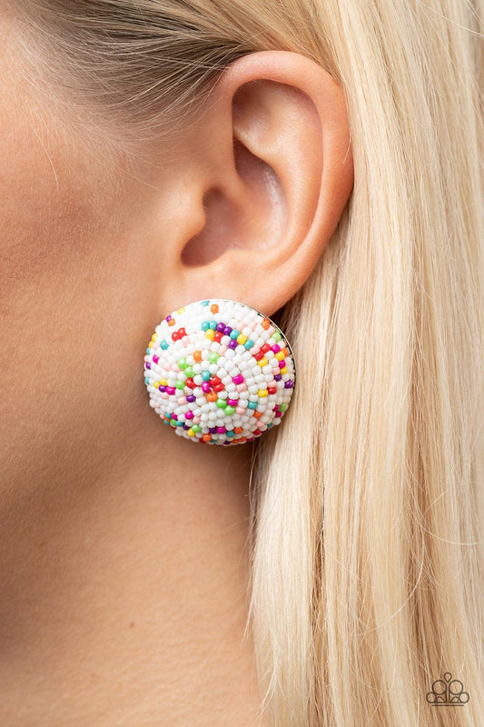 Kaleidoscope Sky White Earrings - Jewelry by Bretta