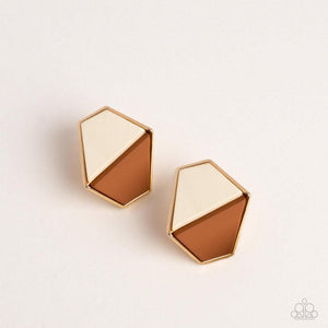 Generically Geometric Brown Earrings - Jewelry by Bretta