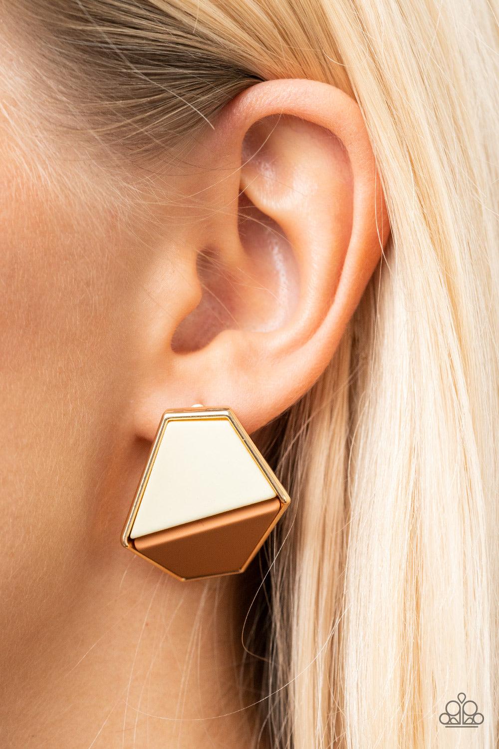 Generically Geometric Brown Earrings - Jewelry by Bretta