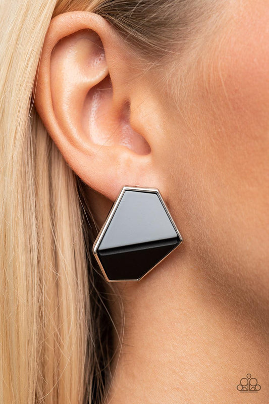 Generically Geometric Black Earrings - Jewelry by Bretta