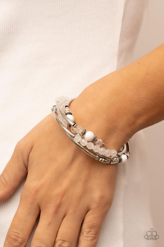 Whimsically Whirly White Coil Bracelet - Jewelry by Bretta