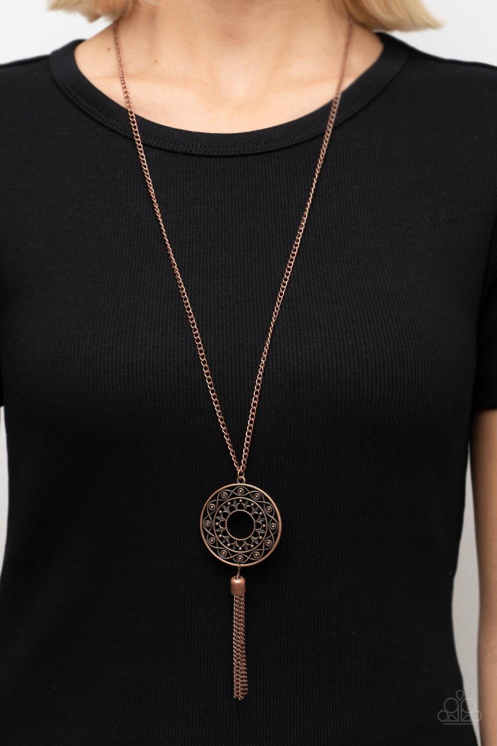 Tai Chi Tassel Copper Necklace - Jewelry by Bretta