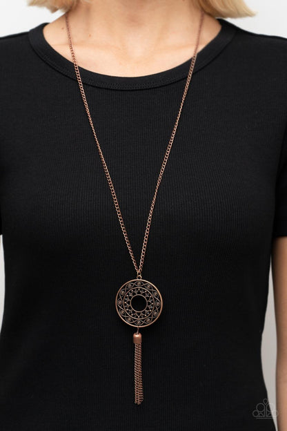 Tai Chi Tassel Copper Necklace - Jewelry by Bretta