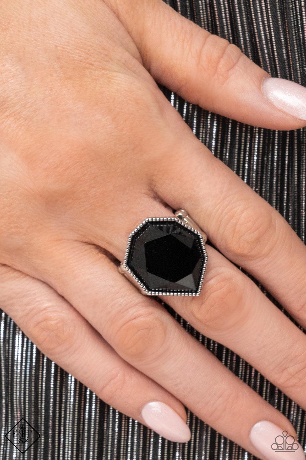 Dynamically Defaced Black Ring - Jewelry by Bretta