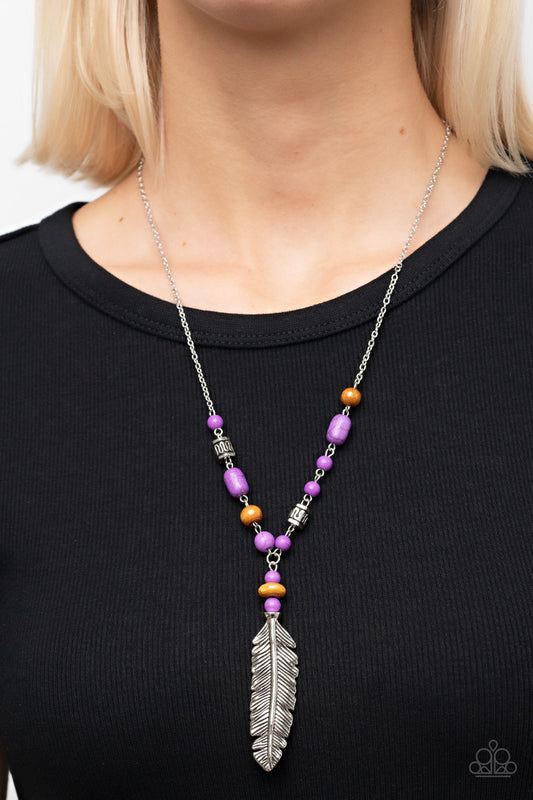 Watch Me Fly Purple Necklace - Jewelry by Bretta