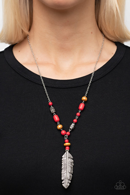 Watch Me Fly Red Necklace - Jewelry by Bretta